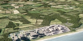 Aerial view of Sizewell C construction site